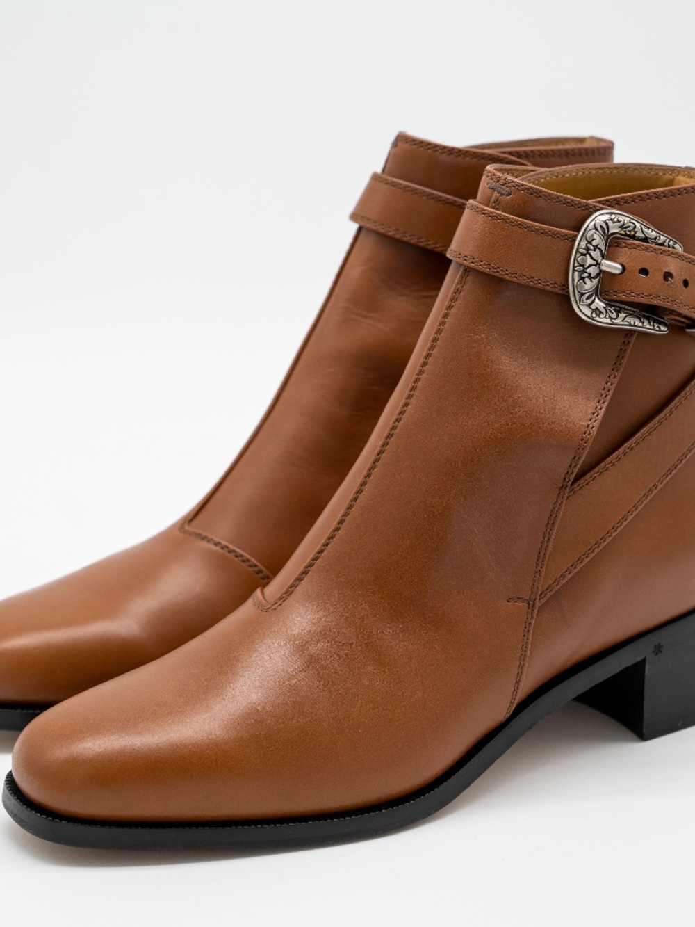 size 7.5G 8 US Gucci Buckle Ankle Boot Brown Leather